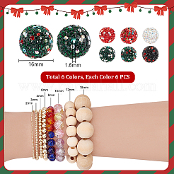 36 Stück Strass-Pavé-Perlen in 6 Farben.&nbsp;RB-PH0001-63