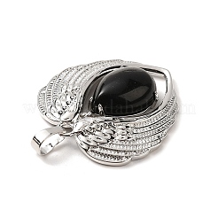 Tropfenanhänger aus natürlichem Obsidian&nbsp;KK-K331-02P-05
