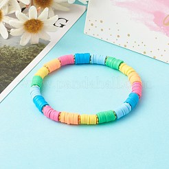 Braccialetti elastici di perle di argilla polimerica&nbsp;BJEW-JB06347
