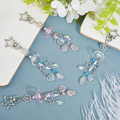 4 pendentif décoratif en verre en forme de méduse&nbsp;HJEW-SP0001-17