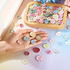 100 pz 3 stili bottoni in plastica a forma di mela a 4 fori&nbsp;BUTT-TA0001-54