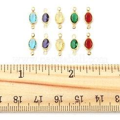100 Stück 5 Farben Messing K9 Glas Verbinder Charms&nbsp;KK-FS0001-66