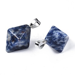 Pendentifs en jaspe tache bleue naturelle&nbsp;G-N326-107G