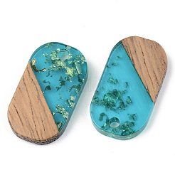 Pendentifs en résine transparente et bois de noyer&nbsp;RESI-S389-023A-B03