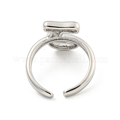 Bagues de manchette ouvertes avec lettre en laiton pour femmes&nbsp;RJEW-G313-01J-P