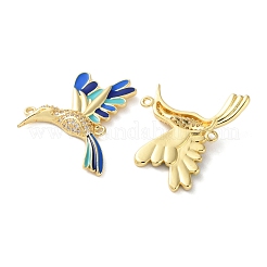 Gestell aus Messing mit Mikropflaster und klaren Zirkonia-Vogel-Anschlussanhängern&nbsp;KK-C084-03G-02