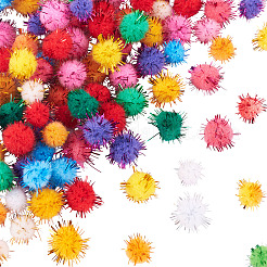 200 Stück 2 Stile handgefertigte DIY-Puppenbastel-Pompon-Garn-Pompon-Bälle&nbsp;AJEW-TA0002-18