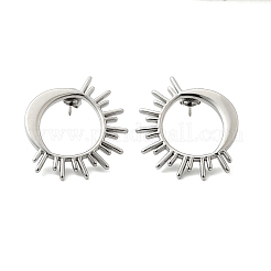 Pendientes de botón de acero inoxidable 304&nbsp;EJEW-B140-01P