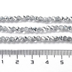 Halb plattierte facettierte Rondellglasperlenstränge&nbsp;EGLA-S095-3mm-03