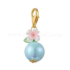 Adornos colgantes de flores redondas de acrílico y resina&nbsp;HJEW-MZ00323
