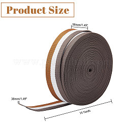 15 Yard dreifarbiges gestreiftes Polyesterband&nbsp;OCOR-WH0078-120B