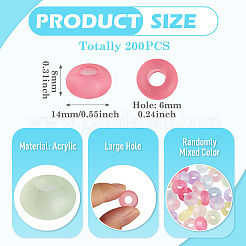 200 Stück mattierte Acrylperlen&nbsp;FACR-TA0001-12