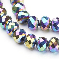 Chapelets de perles en verre électroplaqué&nbsp;LS-GR7X10MMY-M
