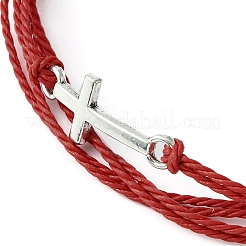 Bracelet multibrins cordons polyester cirés&nbsp;BJEW-JB09632