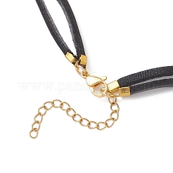 2 collier double couche en cuir de vache 2 couleurs&nbsp;AJEW-JB01355