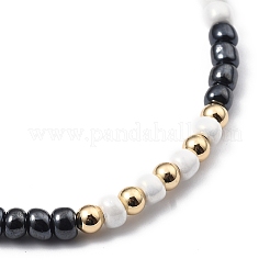 Nylon regolabile bracciali intrecciati cavo di perline&nbsp;BJEW-JB05480-05
