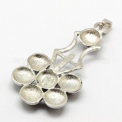 Vintage-Chakra-Schmuck Edelstein-Zink-Legierung Lünette große Anhänger&nbsp;X-G-M039-04