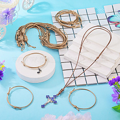 Ensembles collier et bracelet en cordon de polyester ciré coréen ajustable&nbsp;SJEW-TAC00008