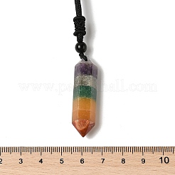 Chakra Doppelterminal spitze kugelförmige Stein Anhänger Halsketten&nbsp;NJEW-Z060-01