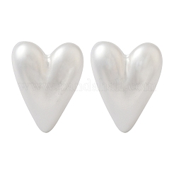 Orecchini a bottone in plastica e acciaio inossidabile 304 con perle finte&nbsp;EJEW-R030-01G-04