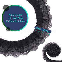 10 Yards 3-lagiger plissierter Chiffon-Blumenspitzenbesatz&nbsp;OCOR-BC0005-27B
