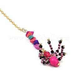 Decorazioni pendenti con perline di vetro e turchese sintetico tinto a tema Halloween&nbsp;HJEW-MZ00282-01