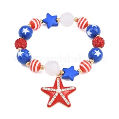 Armbänder aus elastischen Harzperlen mit Aufdruck zum Unabhängigkeitstag für Damen&nbsp;RE-CBA6B51-01