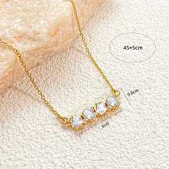 Colliers pour femmes avec pendentif ovale en laiton et strass&nbsp;WG14AB5-01