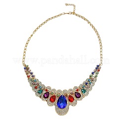 Collane bavaglino in lega con strass e orecchini pendenti set per le donne&nbsp;WG5541E-04