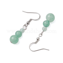 3 paar 3 arten natürliche malaysia jade & aventurin & tigerauge baumeln ohrringe&nbsp;EJEW-JE06131