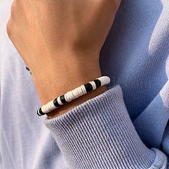 Boho-Armband aus Polymerclay mit Heishi-Perlen für Herren&nbsp;MC7113-1