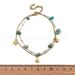 Pulseras de múltiples hilos con cadena de cable de acero inoxidable 304 de estilo bohemio&nbsp;LS-BJEW-Z088-01A-G