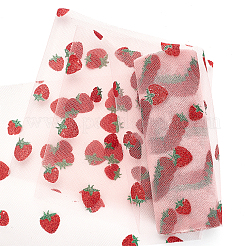 2 Rolle 2 Farben glänzende Erdbeer-Glitzer-Polyester-Tüllrollen&nbsp;DIY-BC0002-80
