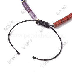Braccialetti da donna con perline intrecciate con pietre preziose naturali miste&nbsp;BJEW-JB10685