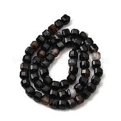 Fili di perline agata nero naturale&nbsp;G-F797-A19-01