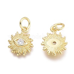 Pendentifs avec zircon cubiques à micro-pavés en laiton&nbsp;KK-P187-16B-G