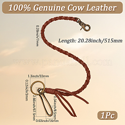 Chaînes de pantalons à pompons en cuir tressé&nbsp;AJEW-WH20054-182AB-01