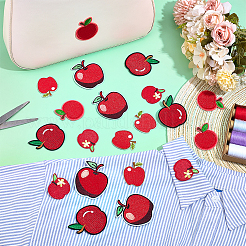 20 Stück 5 Stile Apfel Polyester Stickgarn zum Aufbügeln/Aufnähen von Patches&nbsp;PATC-PH0001-58