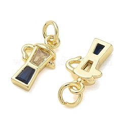 Breloques en laiton avec zircone cubique de micro pave&nbsp;KK-T085-09G