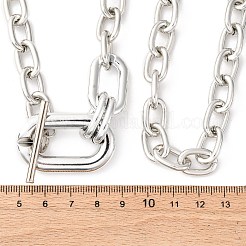 Doppellagige Halsketten mit ovalem Anhänger aus Legierung&nbsp;NJEW-Z078-01P
