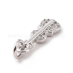 Breloques en laiton avec zircone cubique de micro pave&nbsp;KK-C012-13P
