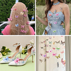 56 stücke 8 farben tuch schmetterling ornament zubehör&nbsp;DIY-TA0014-28