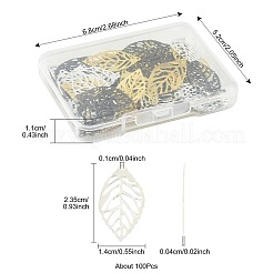 100 Stück Blatt-Eisenanhänger&nbsp;KK-FS0001-97