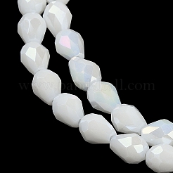 Brins de perles de verre galvanisées de couleur unie opaque&nbsp;EGLA-N013-P8mm-B02