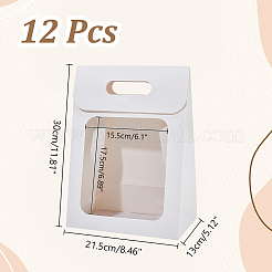 Sacs cadeaux en papier pliants avec fenêtre&nbsp;ABAG-WH0045-20B