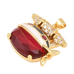 Pendentifs avec zircon cubiques à micro-pavés en laiton&nbsp;CU-CBAB3AD-04G-01