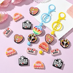 20 stücke 5 stile stop krieg liebe frieden themen silikon fokalen perlen&nbsp;SIL-CJ0002-11