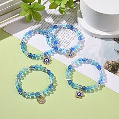 4 stücke 4 stil acryl runde perlen stretch-armbänder set&nbsp;BJEW-JB08926-03