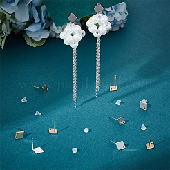 32 pieza de accesorios para pendientes de rombo de acero inoxidable 201 de 4 colores&nbsp;STAS-UN0047-06