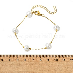 Ovale Gliederarmbänder aus ABS-Kunststoff mit Perlen&nbsp;BJEW-JB14041-01